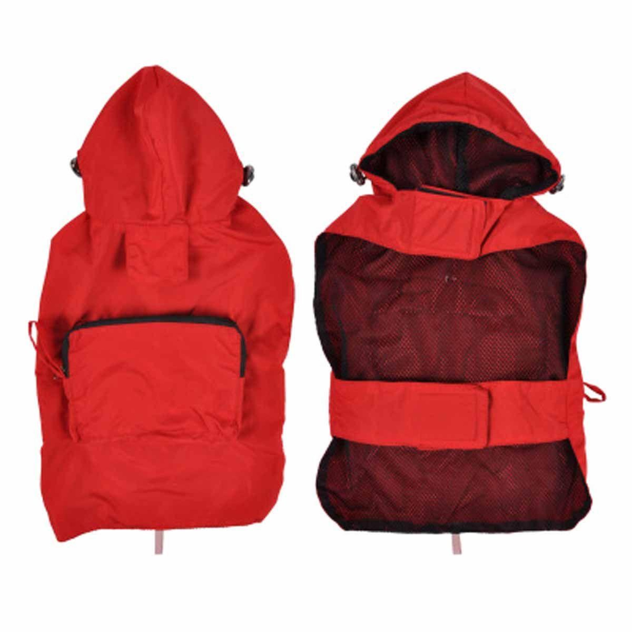 HOMEA Imperméable pour chien  capuche & poche  40cm rouge