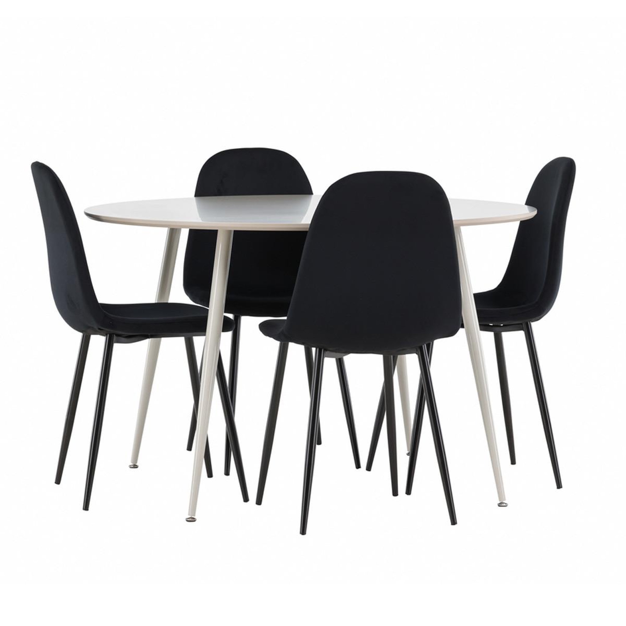 Paris Prix Ensemble table à manger & 4 chaises  plaza & polar  120cm beige & noir