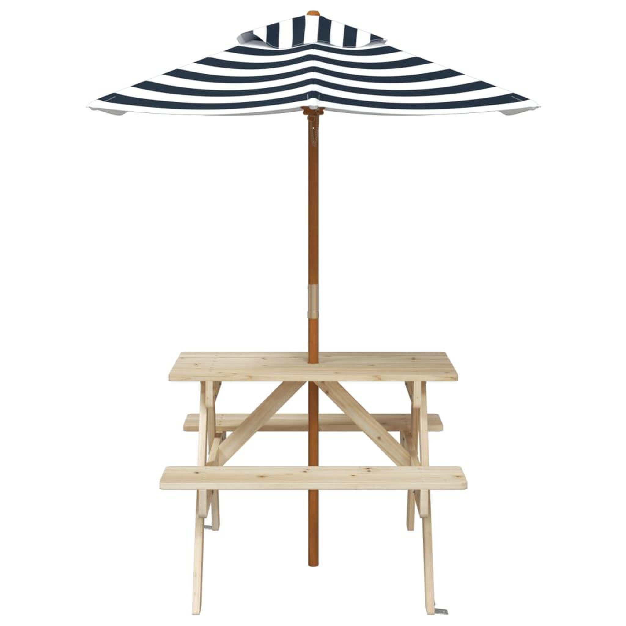 Voir la diapositive 3 : VIDAXL Table de pique-nique pour 4 enfants avec parasol bois de sapin