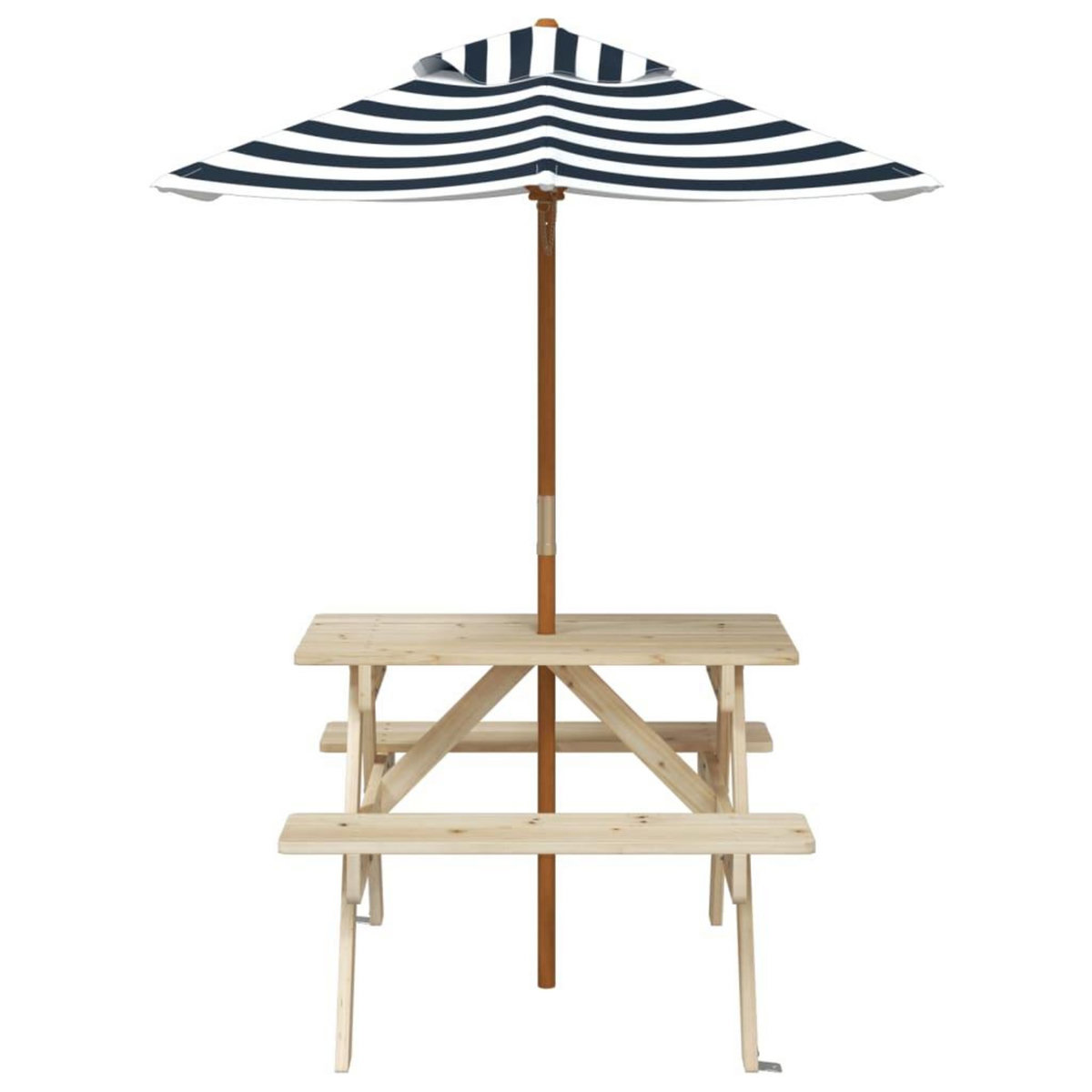 VIDAXL Table de pique-nique pour 4 enfants avec parasol bois de sapin