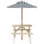 Voir la diapositive 3 : VIDAXL Table de pique-nique pour 4 enfants avec parasol bois de sapin