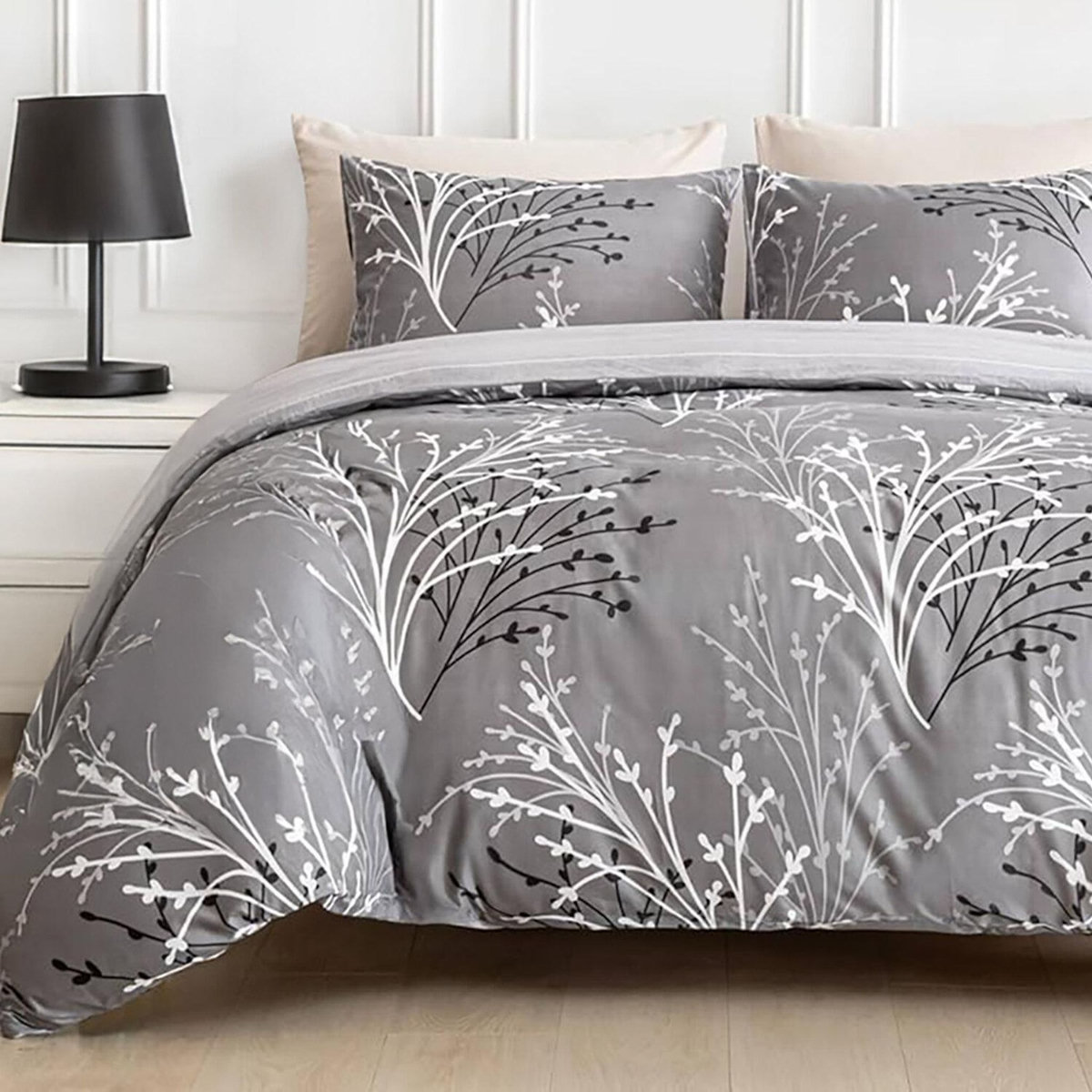 Home collection Parure housse de couette 100 % coton 57 fils Silverel