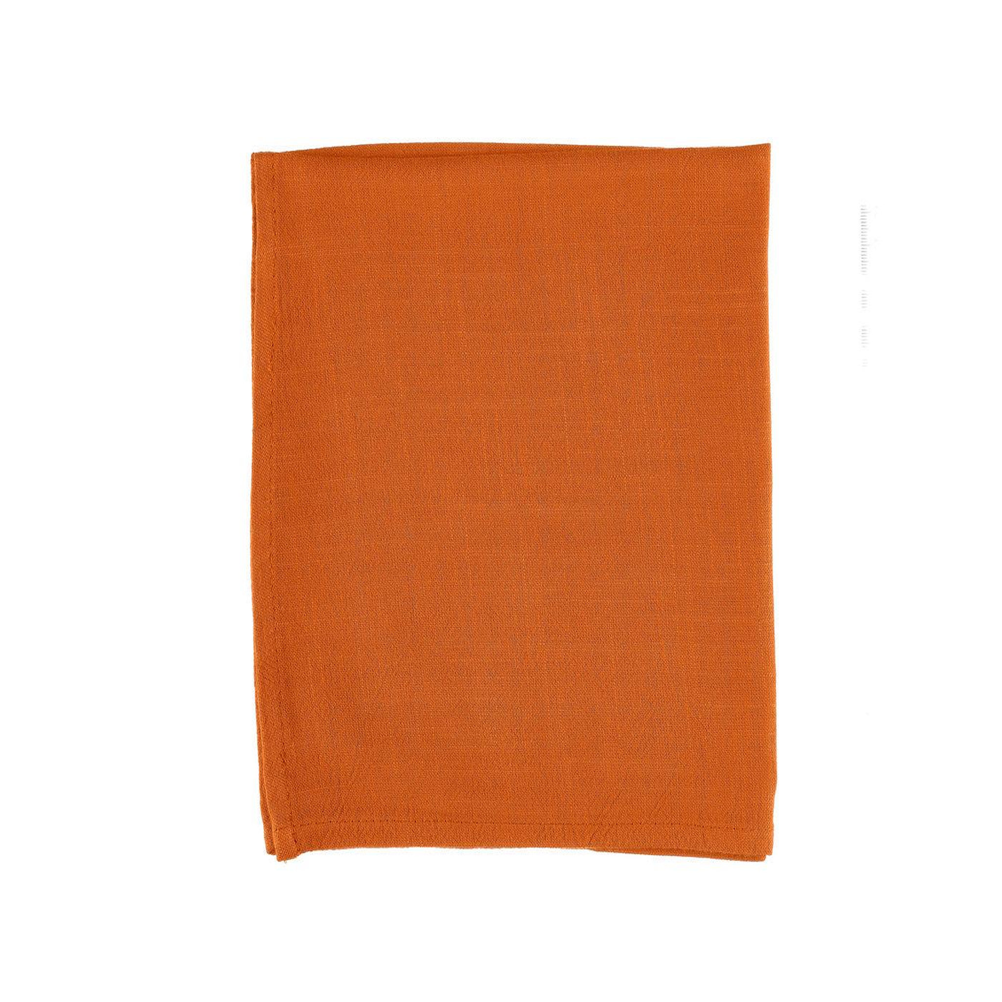Voir la diapositive 3 : BJORN Serviette de table - 6 pièces - lin et coton orange