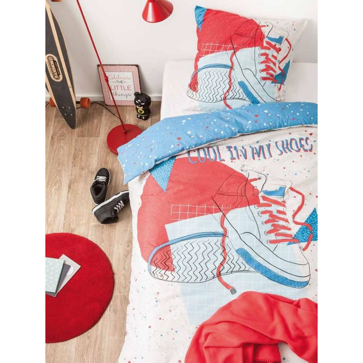 Parure housse de couette enfant en coton motif basket