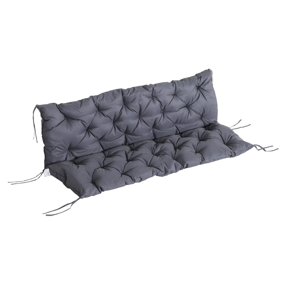 OUTSUNNY Coussin matelas assise dossier pour banc de jardin balancelle canapé 3 places grand confort 150 x 98 x 8 cm gris