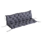 OUTSUNNY Coussin matelas assise dossier pour banc de jardin balancelle canapé 3 places grand confort 150 x 98 x 8 cm gris