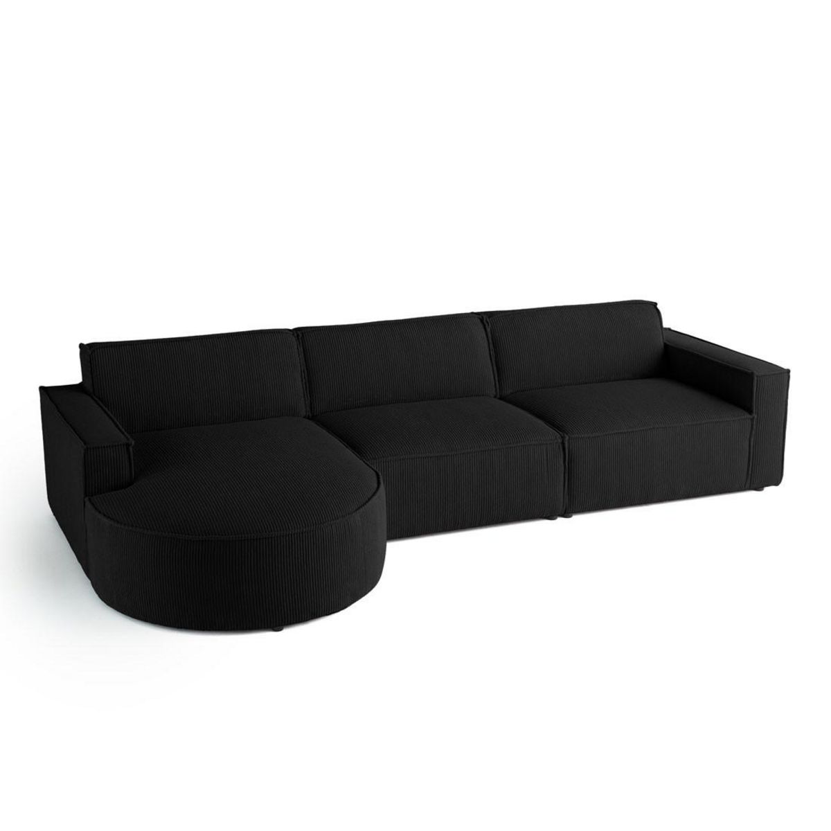 LISA DESIGN Spiaggia - canapé d'angle gauche - 5 places - en velours côtelé