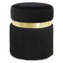 Voir la diapositive 1 : Paris Prix Pouf Rond Bicolore  Rebecca  45cm Noir & Or