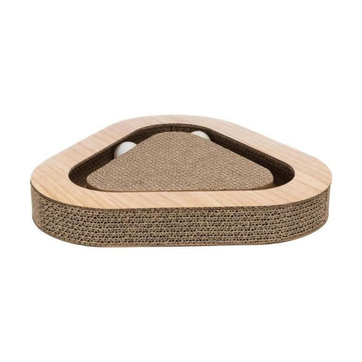 Trixie Plaque griffoir avec jouets - 36 × 5 × 36/36 cm - Brun