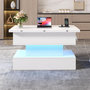 Voir la diapositive 4 : MERAX Table basse relevable rectangulaire blanc - 50x100 cm led panneau de particules