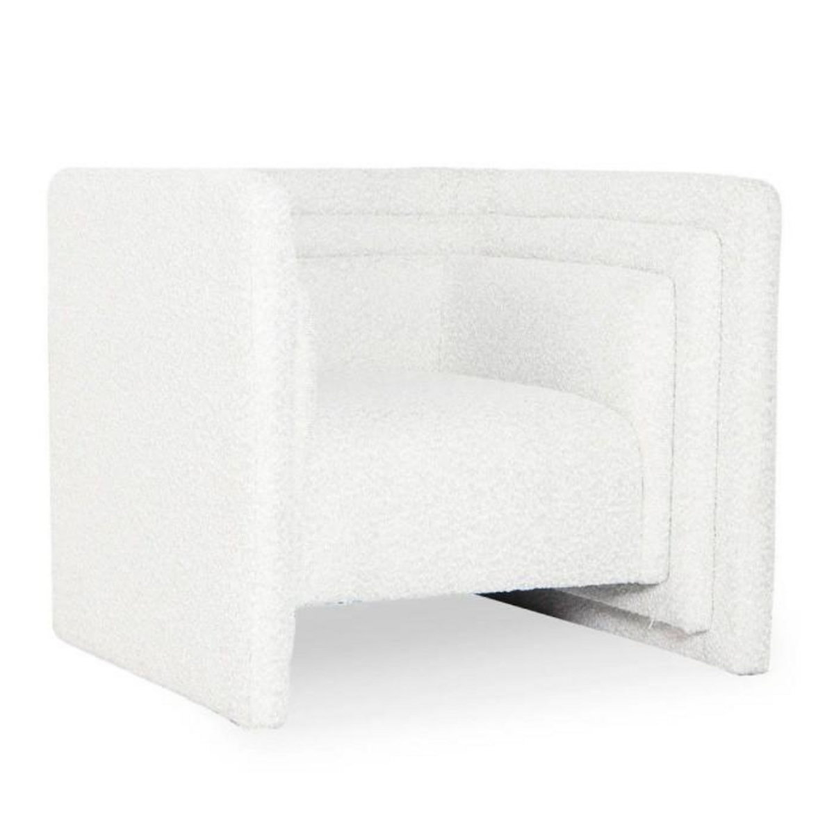 Paris Prix Fauteuil Design Bouclette  Cubia  90cm Crème