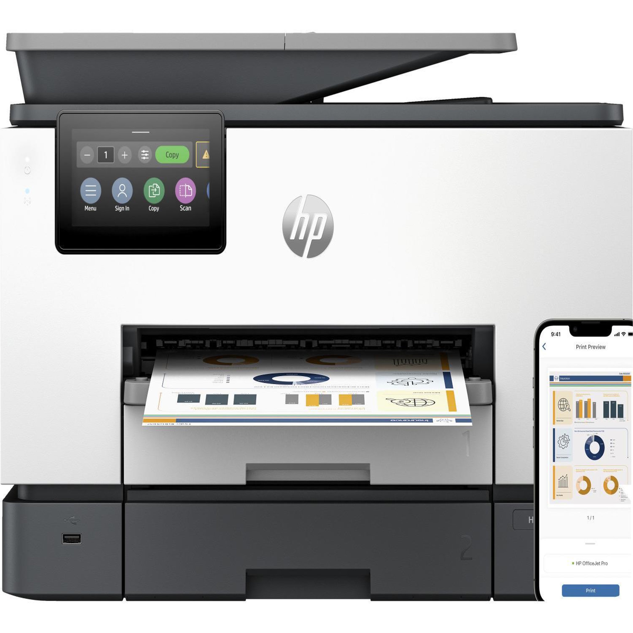 Voir la diapositive 2 : HP Imprimante laser multifonction hp 4u561b 9130b a4 4800x1200 dpi 25 ppm wi-fi noir blanc