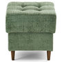 Voir la diapositive 1 : LISA DESIGN Anna - pouf en velours texturé - pieds en bois