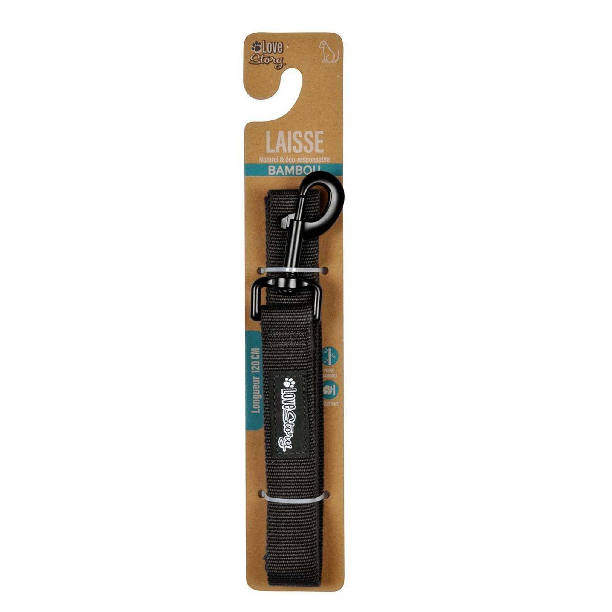 Voir la diapositive 2 : HOMEA Laisse pour Chien  Bambou  120cm Anthracite