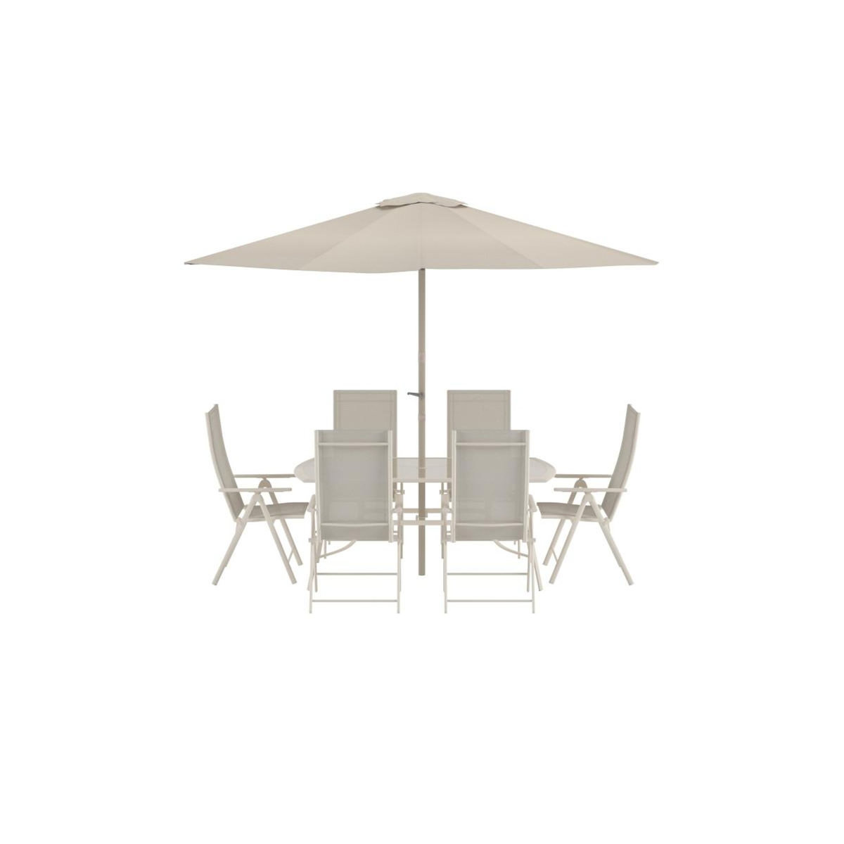Paris Prix Ensemble Table de Jardin & 6 Chaises  Brekki  150cm Beige