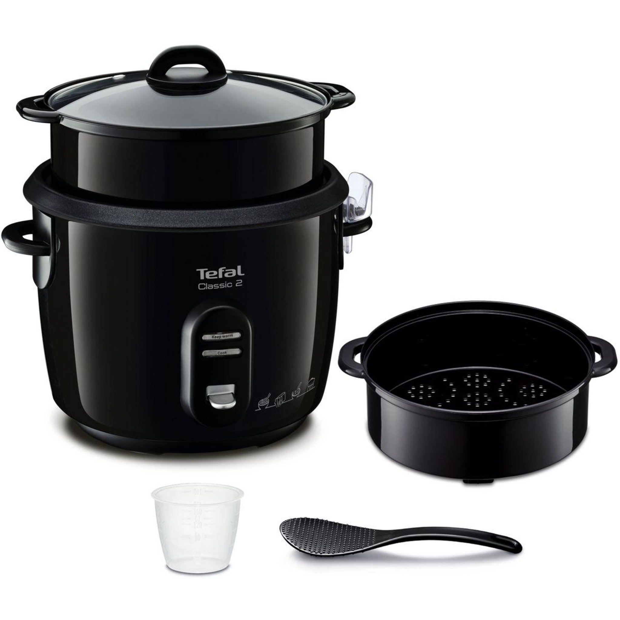 TEFAL Cuiseur riz RK103811 CLASSIC 2 NOIR METALISE 10C