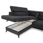 Voir la diapositive 3 : LISA DESIGN Marlo - canapé d'angle gauche 5 places convertible avec coffre et têtières en velours texturé