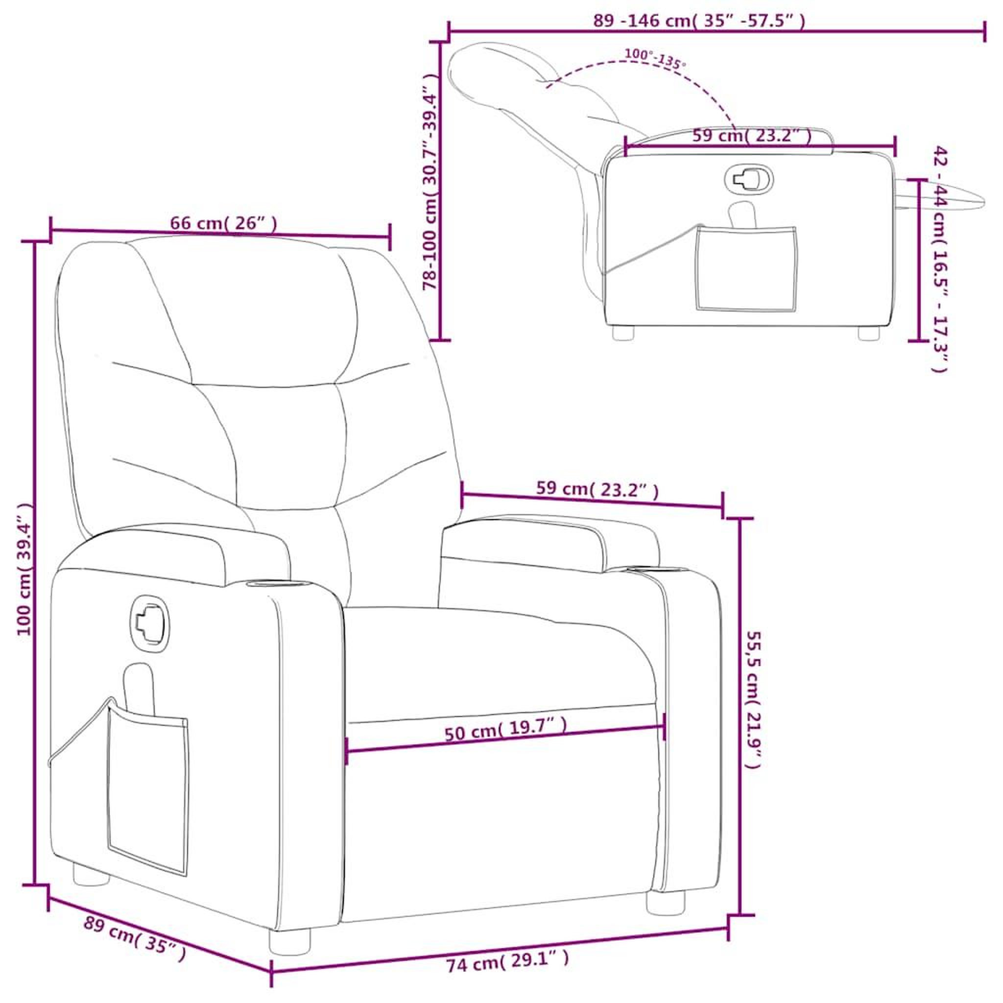Voir la diapositive 6 : VIDAXL Fauteuil inclinable de massage Creme Similicuir