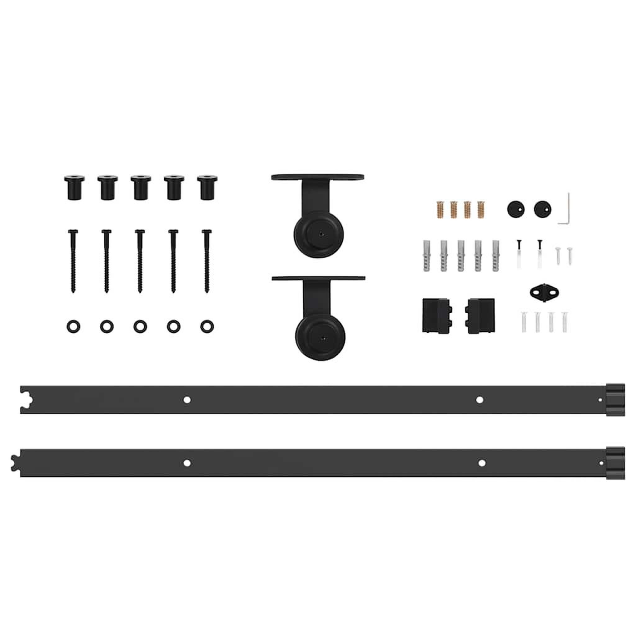 Voir la diapositive 5 : VIDAXL Kit de quincaillerie de porte coulissante 213,5 cm acier noir