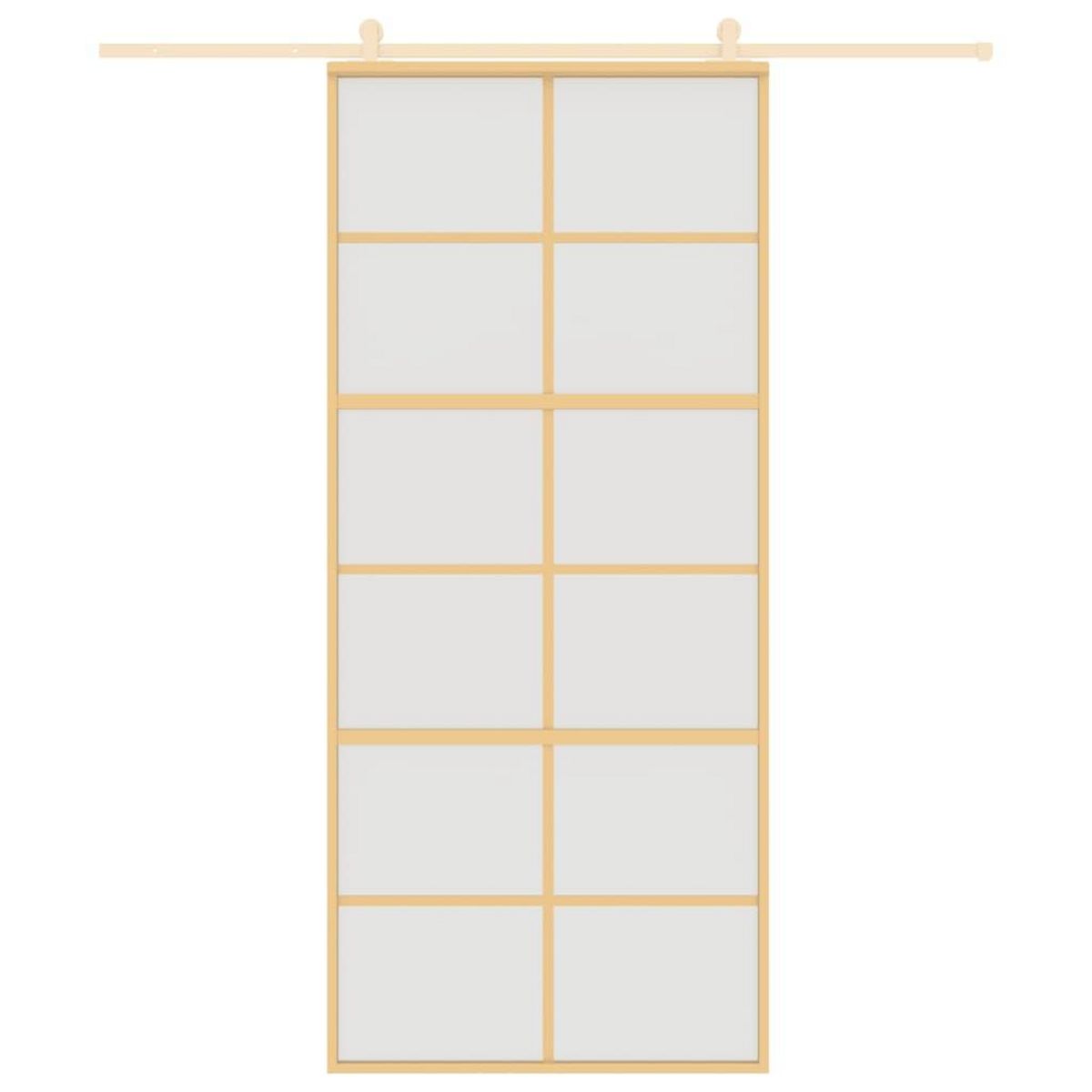 VIDAXL Porte coulissante dore 90x205 cm verre ESG depoli et aluminium