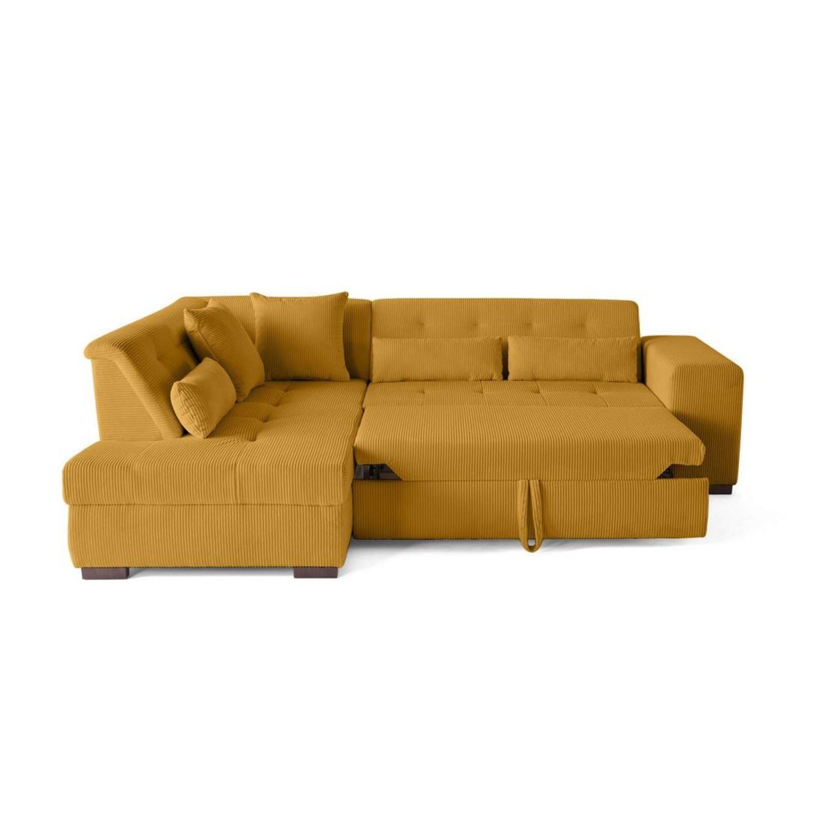 LISA DESIGN Vermont - canapé d'angle gauche - 5 places - convertible - en velours côtelé