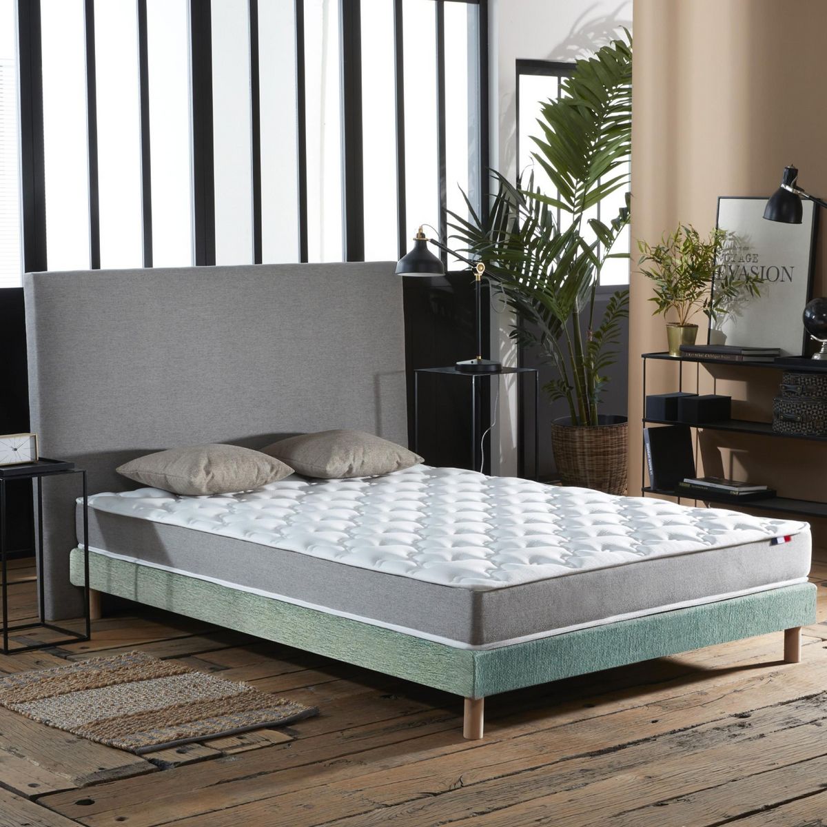 IDLITERIE Ensemble matelas mousse réversible STRATUS et sommier - confort français