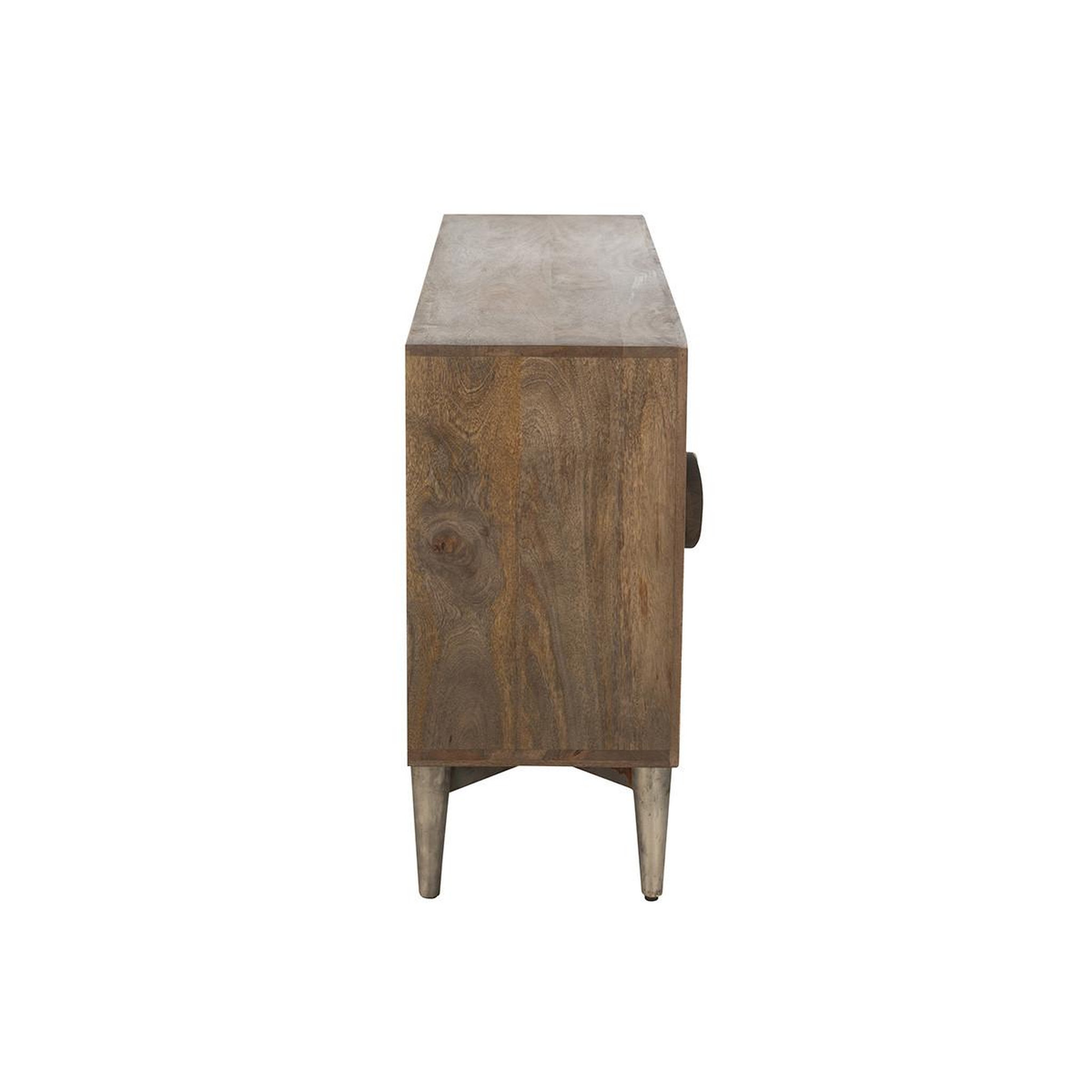 Voir la diapositive 3 : J-LINE Buffet 4 portes en bois  anderson  152cm marron