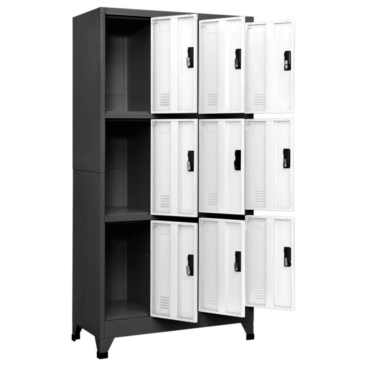 VIDAXL Armoire a casiers Anthracite et blanc 90x45x180 cm Acier