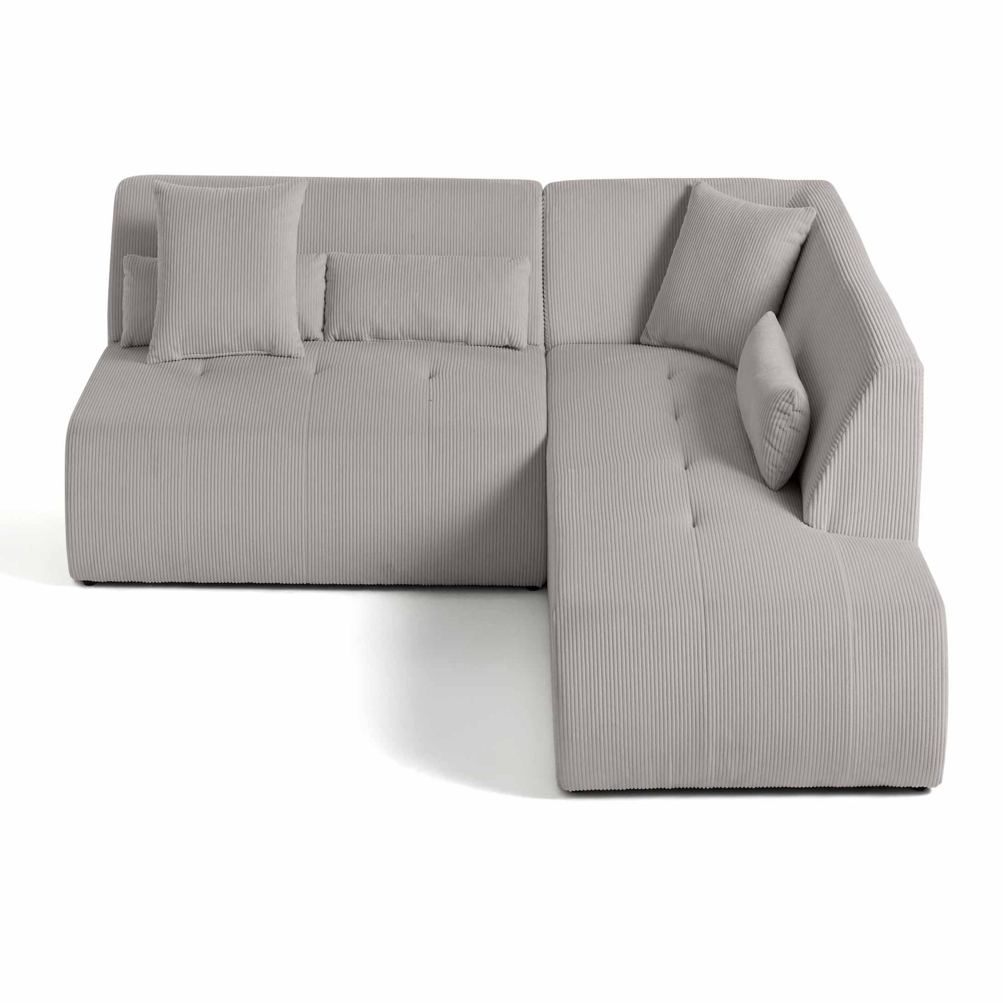 Voir la diapositive 1 : LISA DESIGN Onyx - canapé modulable d'angle droit - 5 places - en velours côtelé