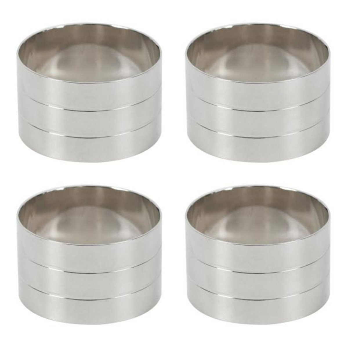 Paris Prix Lot de 4 Ronds de Serviette  Grand Hôtel  11cm Argent