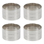 Paris Prix Lot de 4 Ronds de Serviette  Grand Hôtel  11cm Argent