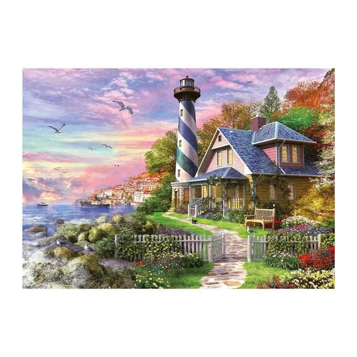 EDUCA Puzzle 1000 pièces Rock Bay Phare – EDUCA – Puzzle adulte – Grand format