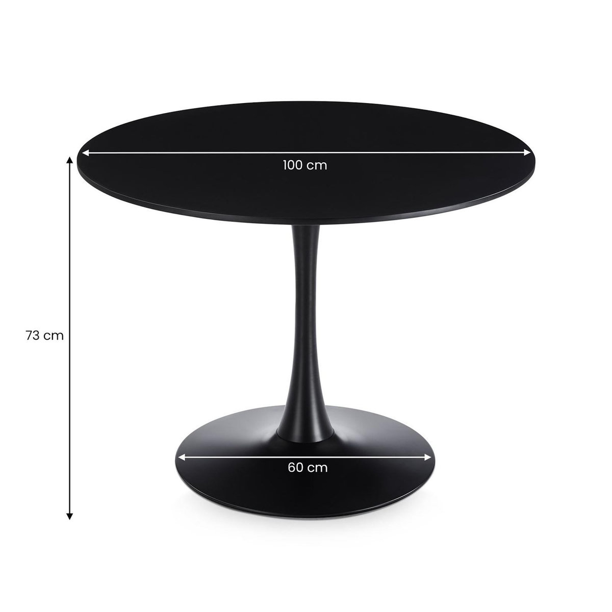 IDIMEX Table à manger ronde LOIRE Ø 100 cm