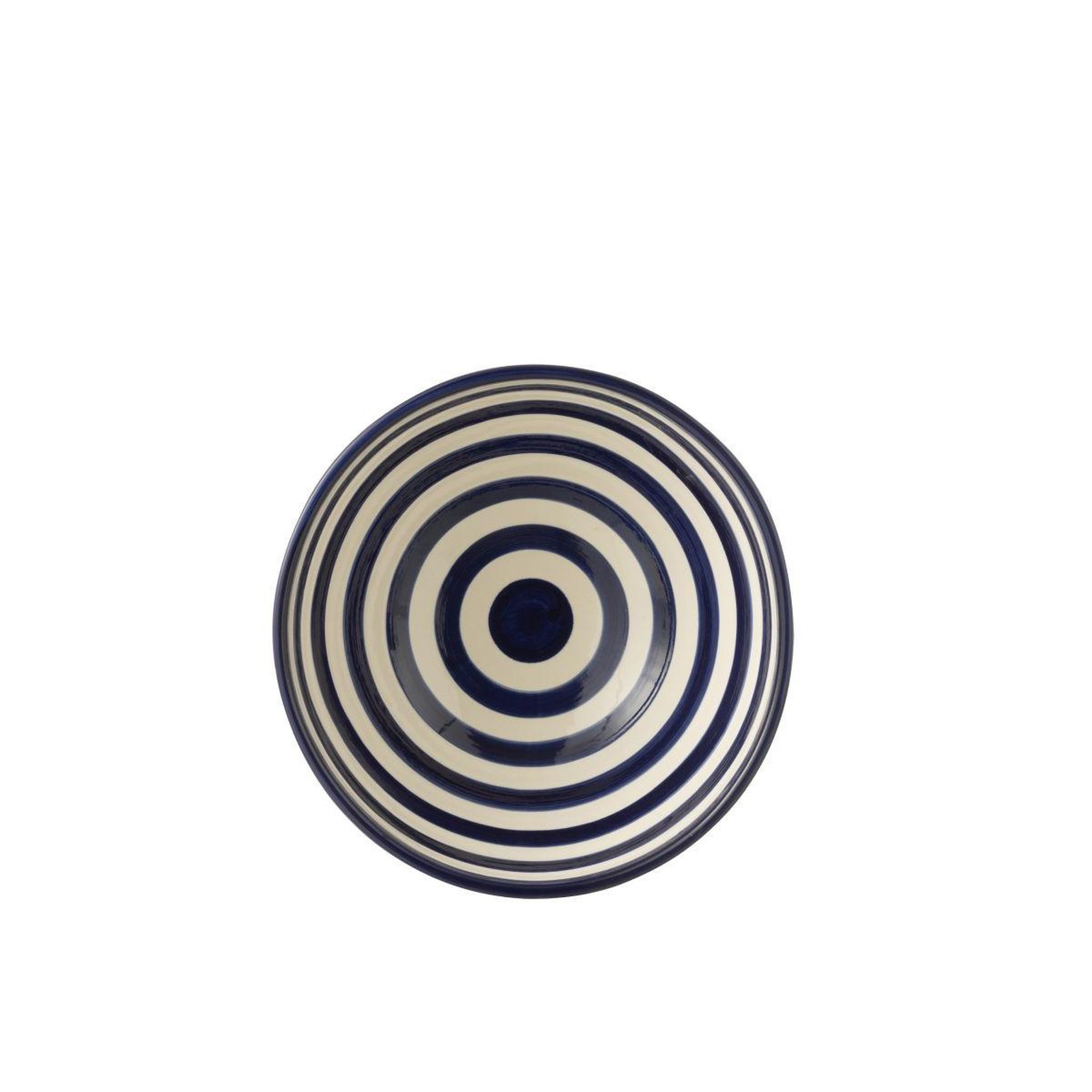 Voir la diapositive 2 : J-LINE Saladier en céramique  granada rayure  28cm bleu cobalt