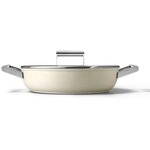 SMEG Sauteuse 28cm céramique crème avec couvercle
