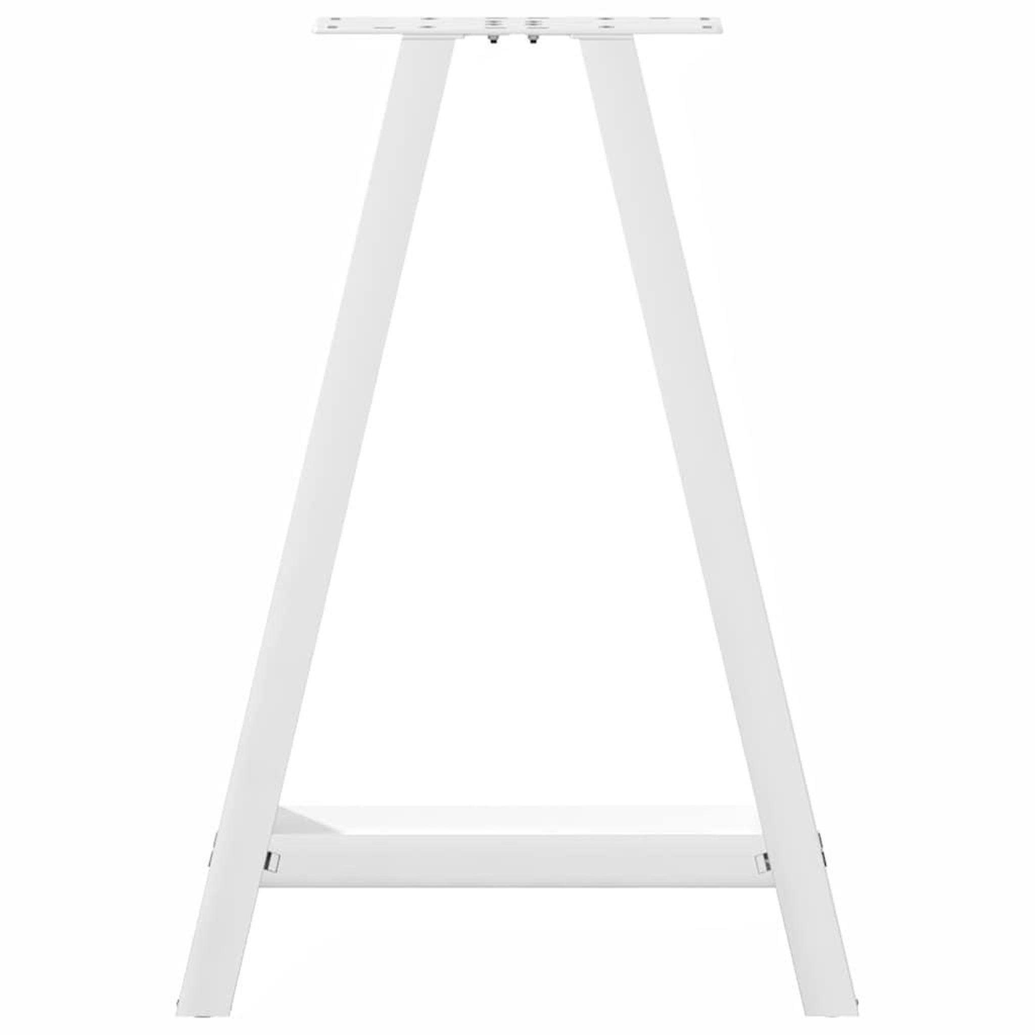 Voir la diapositive 5 : VIDAXL Pieds de table basse forme de A 2 pcs blanc 50x(72-73) cm acier