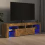 VIDAXL Meuble TV avec lumieres LED Chene fume 140x36,5x40 cm
