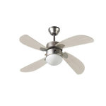 Farelek FARELEK - BERMUDES O 107 cm - Ventilateur de plafond reversible, 4 pales chene clair + eclairage 1 globe 60W E27 - 112423