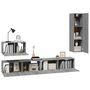 Voir la diapositive 4 : VIDAXL Ensemble de meubles TV 4 pcs Sonoma gris Bois d'ingenierie