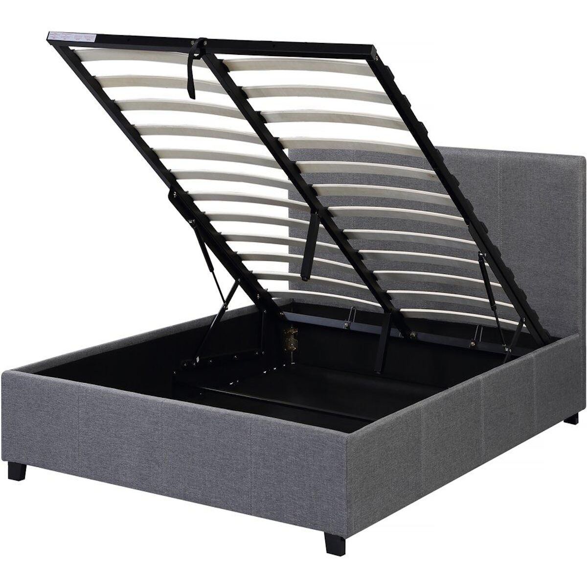 Habitat et Jardin Lit double avec coffre  Carla  - 160 x 200 - Gris