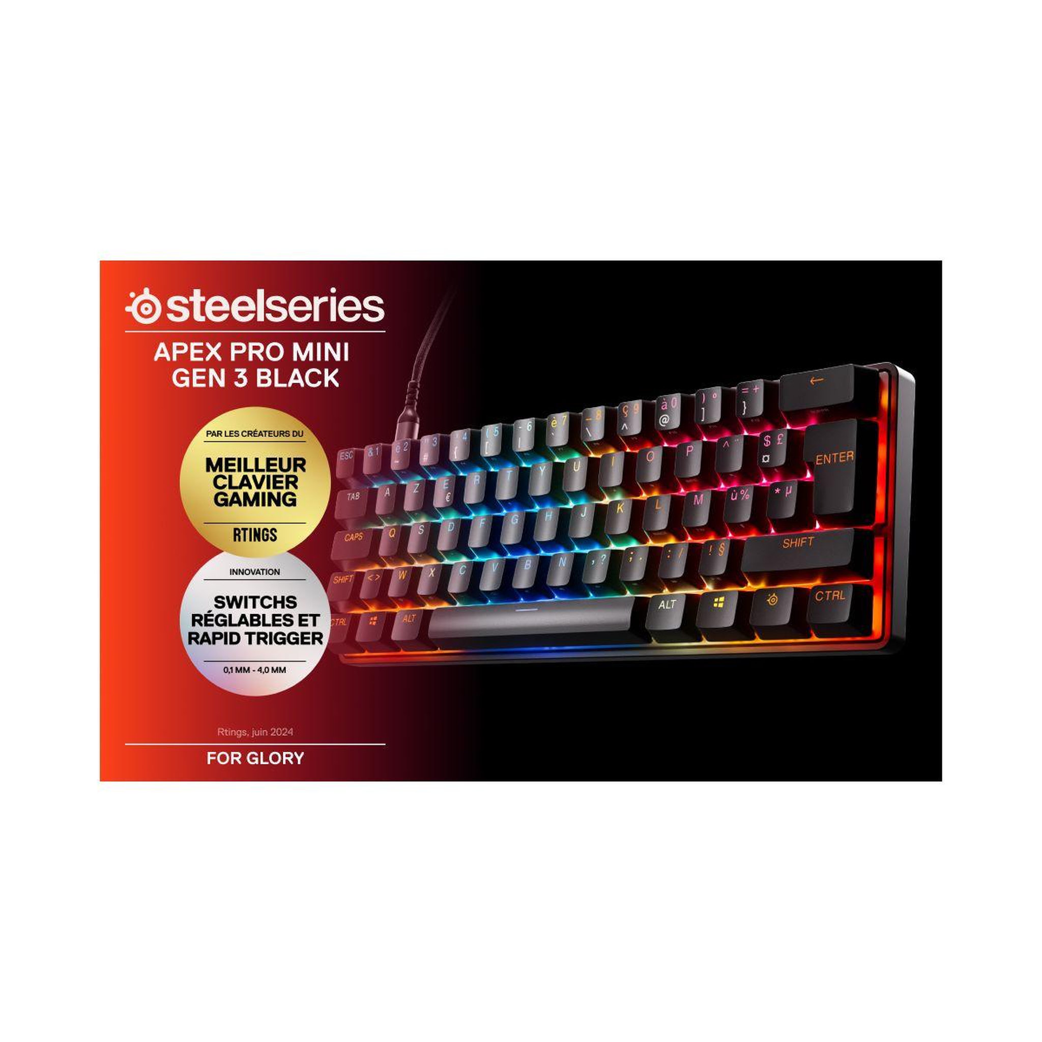 Voir la diapositive 2 : STEEL SERIES Clavier gamer apex pro mini gen 3 fr