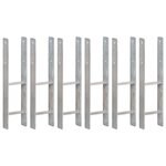 VIDAXL Piquets de cloture 6 pcs Argente 14x6x60 cm Acier galvanise