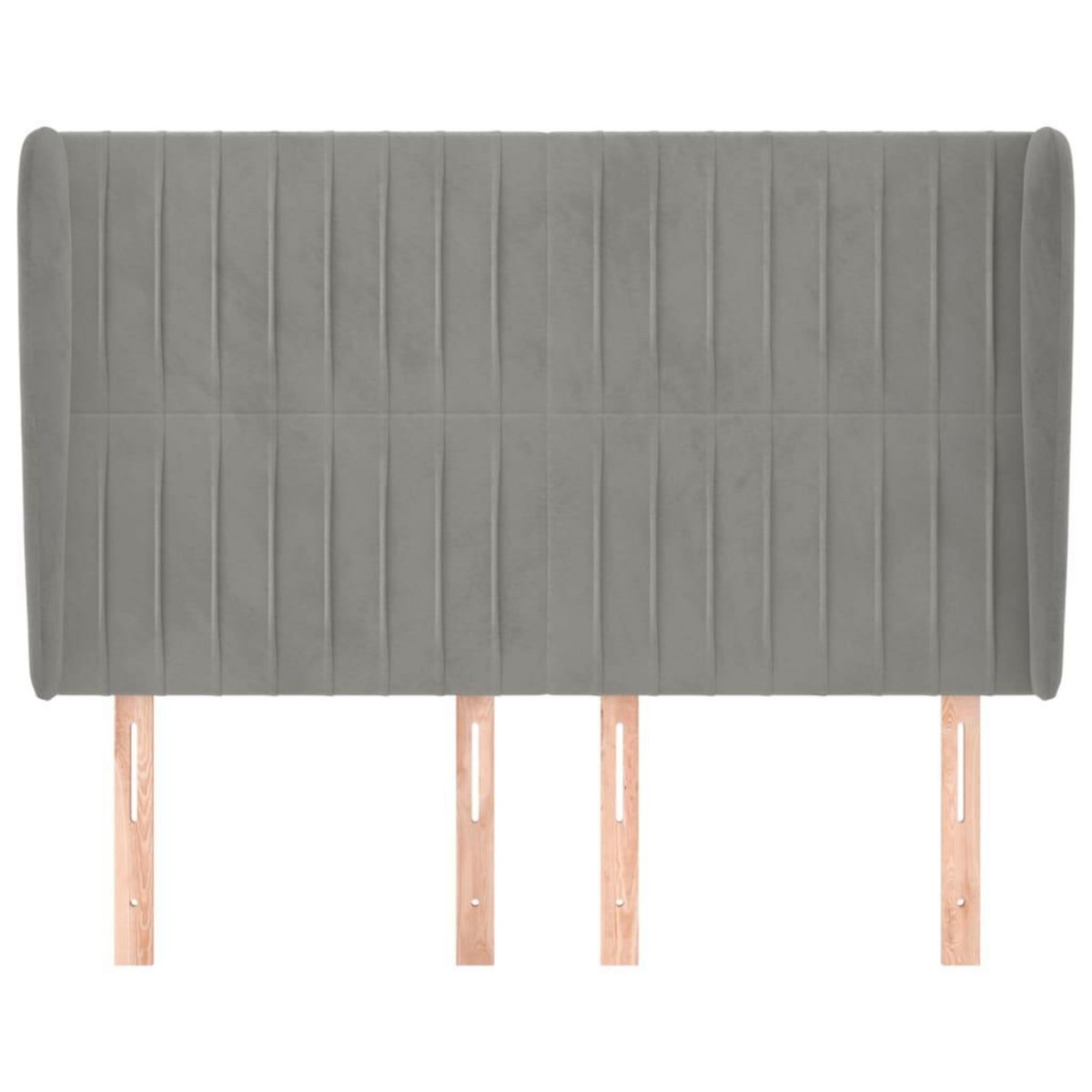 VIDAXL Tete de lit avec oreilles Gris clair 147x23x118/128 cm Velours