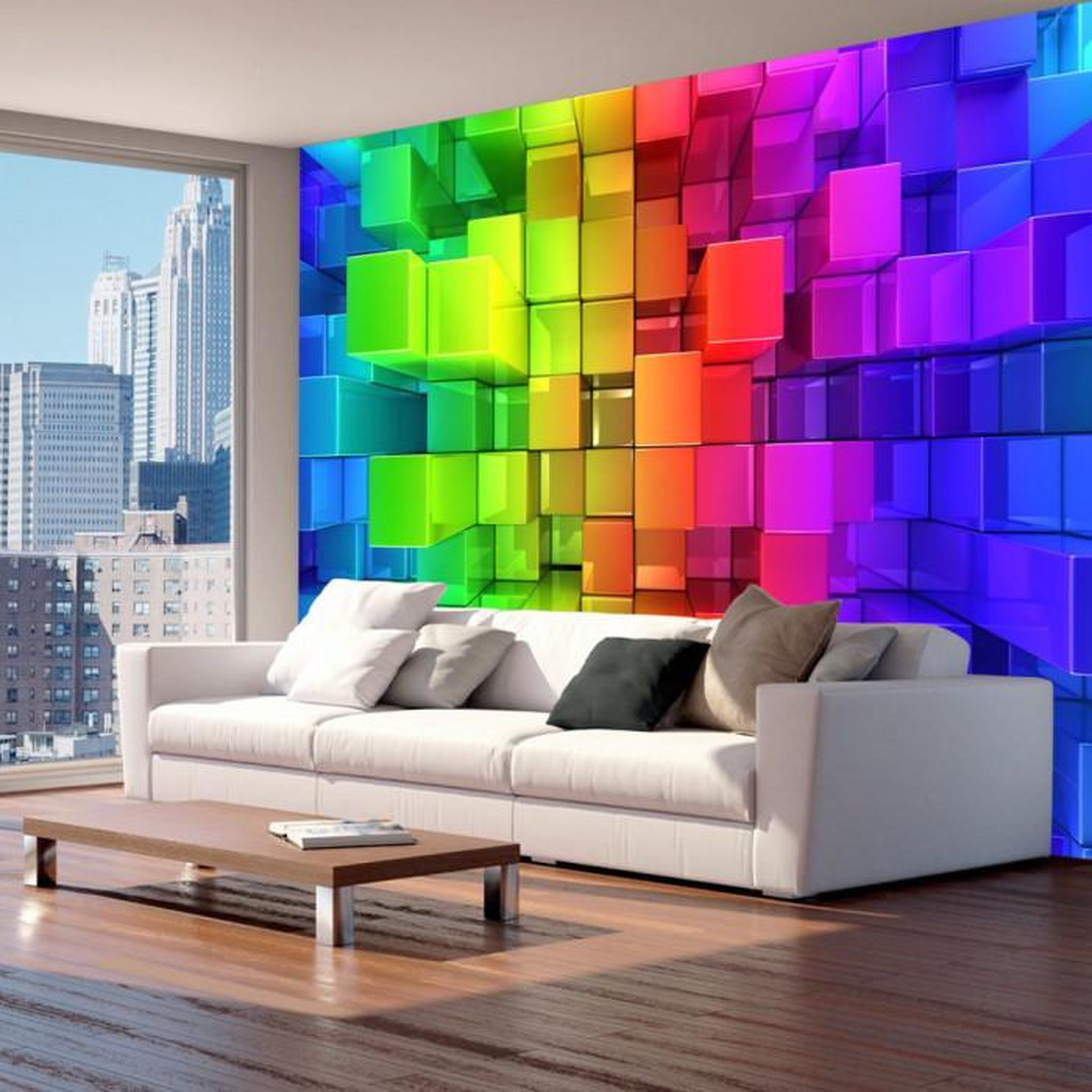 Paris Prix Papier Peint  Colour Jigsaw. Coloris disponibles : Multicolore