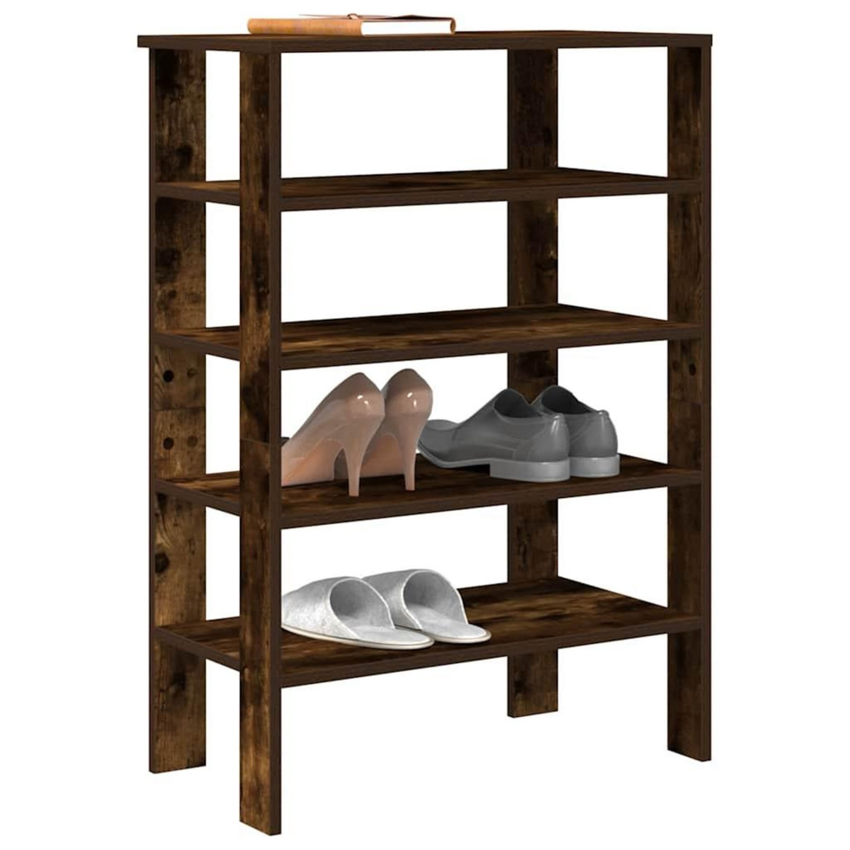 VIDAXL Etagere a chaussures chene fume 61x32x87,5 cm bois d'ingenierie