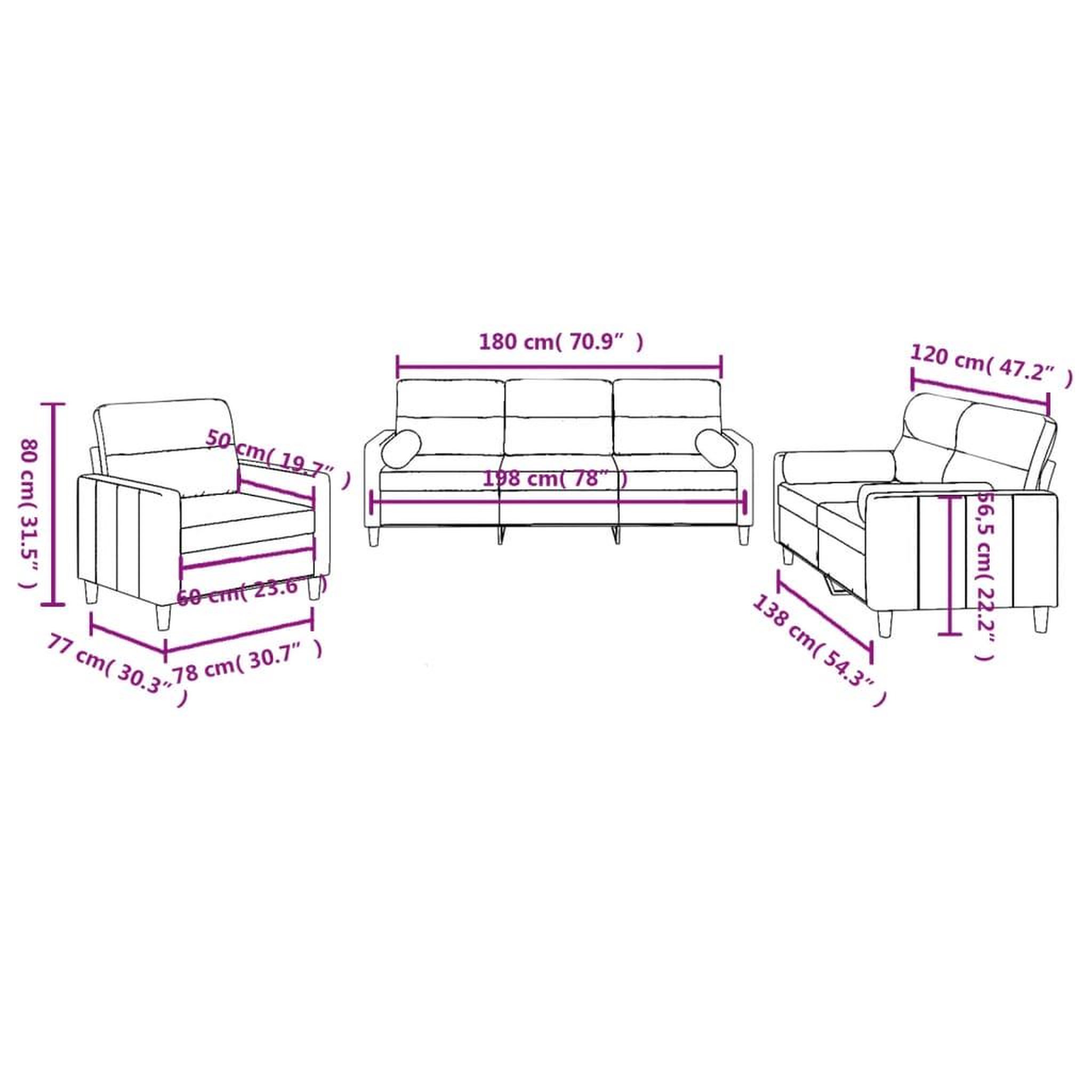 Voir la diapositive 6 : VIDAXL Ensemble de canapes 3 pcs avec coussins marron tissu