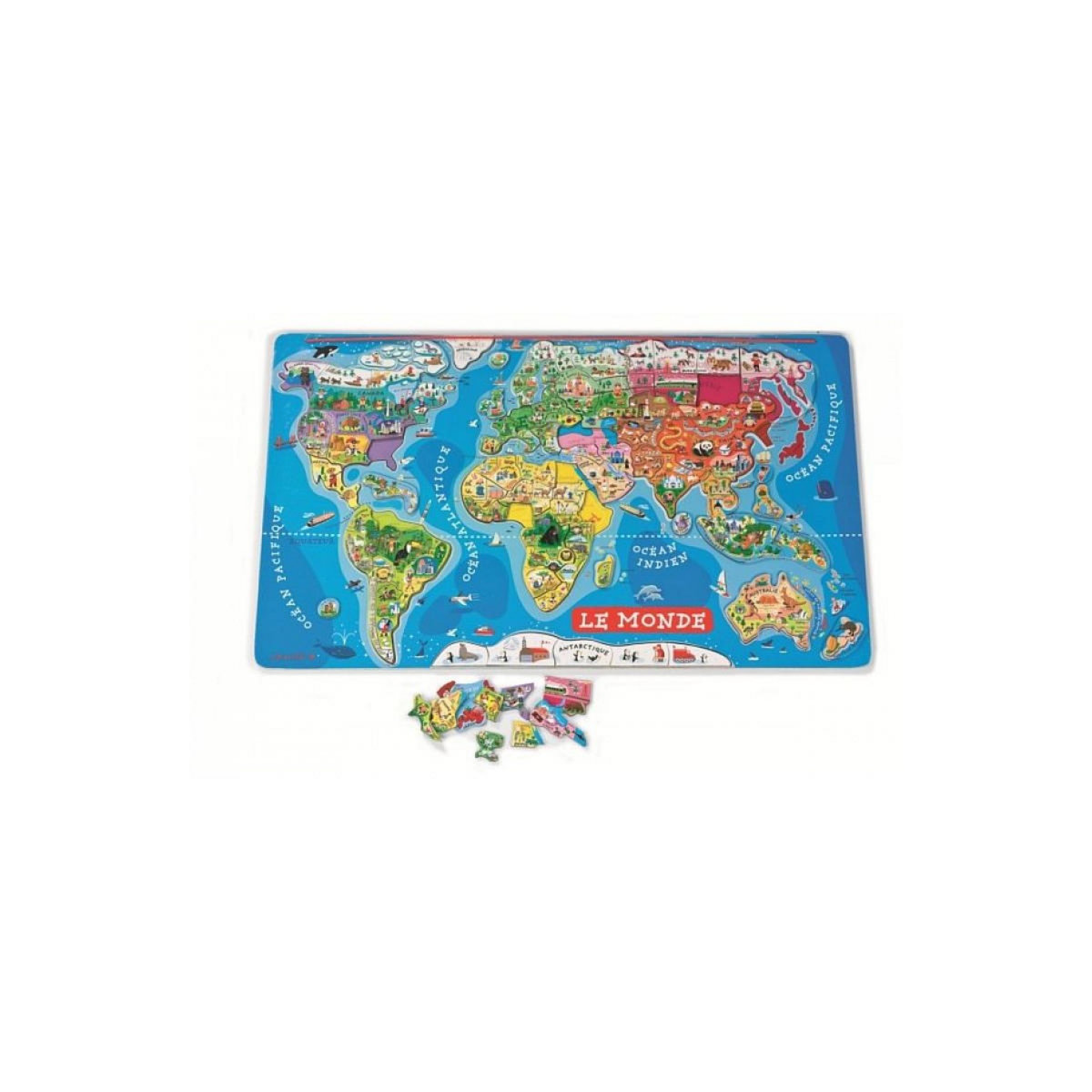 Juratoys-Janod Puzzle monde magnetique 92 pc