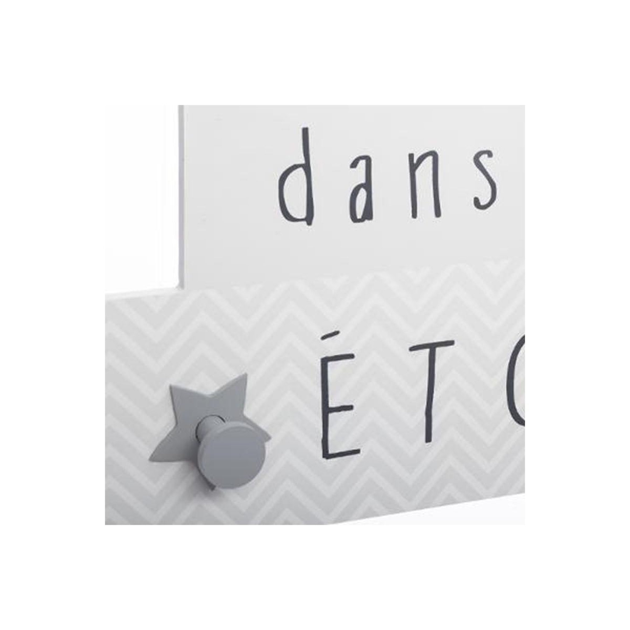 Voir la diapositive 2 : Atmosphera Kids Patère 5 crochets enfant  tête étoiles  48cm gris
