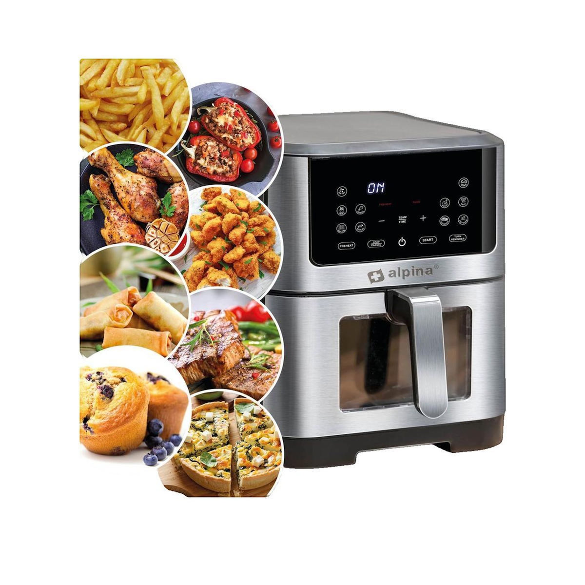 Alpina Friteuse Alpina à air moderne 8 litres noire