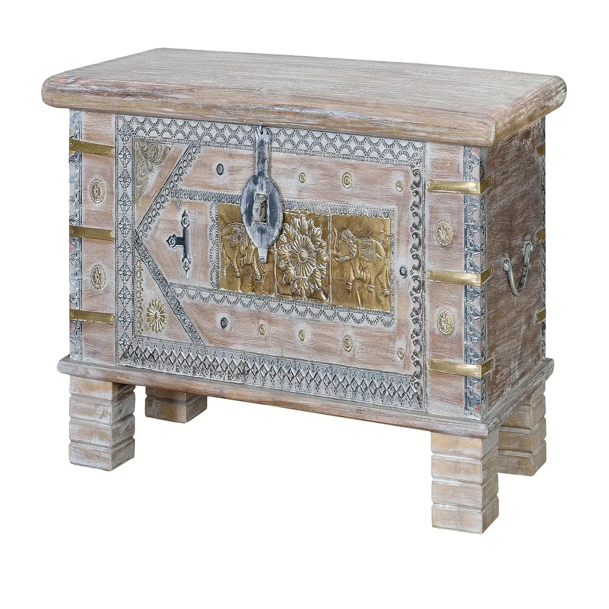 Voir la diapositive 2 : GINER Y COLOMER SL Coffre en bois de manguier massif 80 cm style rustique